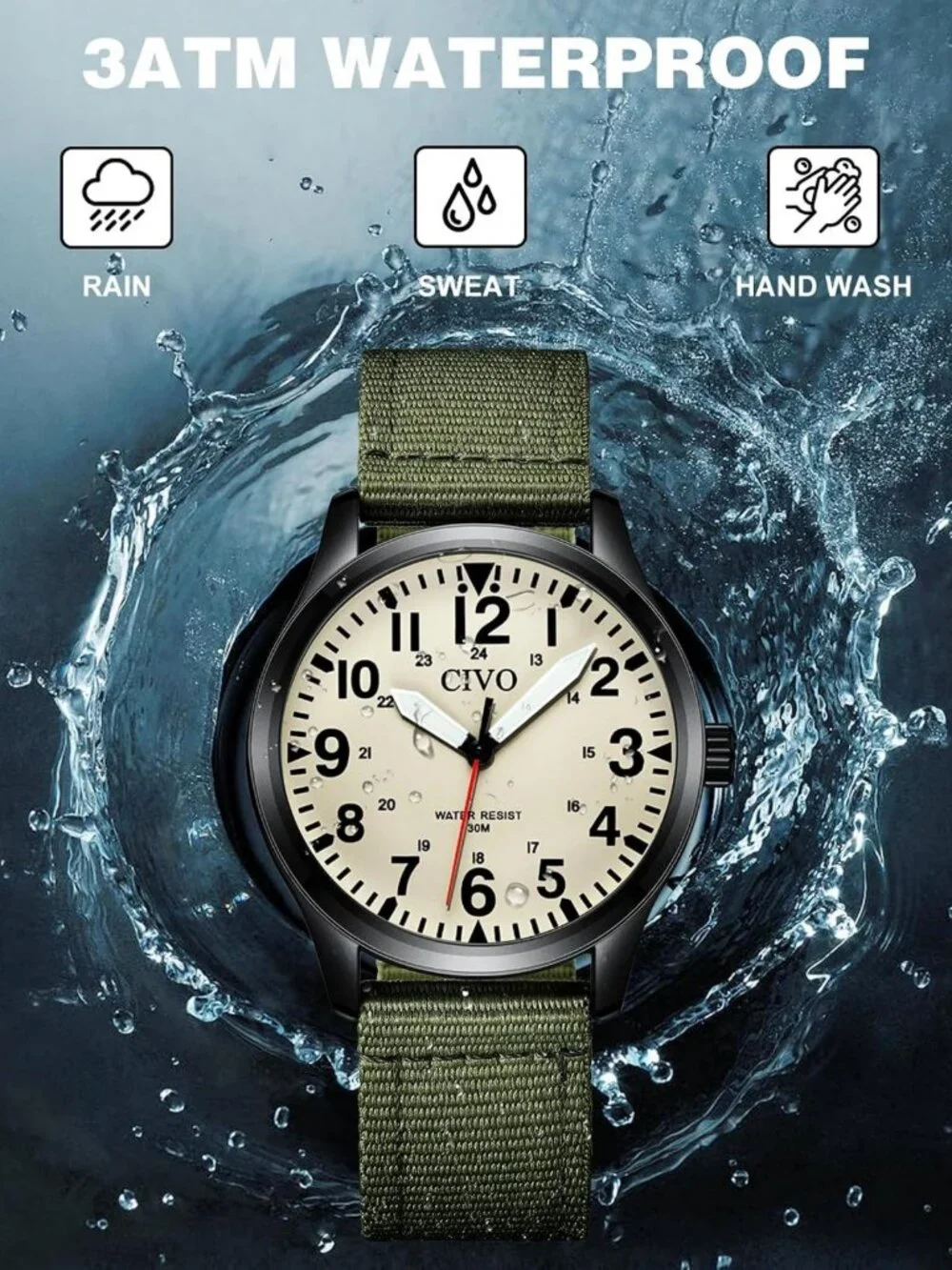 Waterproof Military Analog Watch for Men | Classic Field Wrist Timepiece